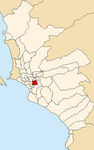 Map of Lima highlighting San Borja